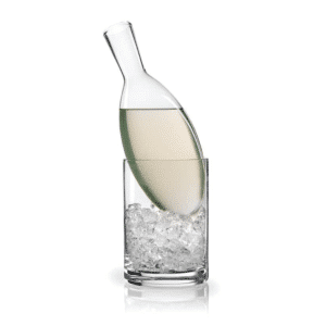 Deru Macabeo wine decanter in a glass of ice