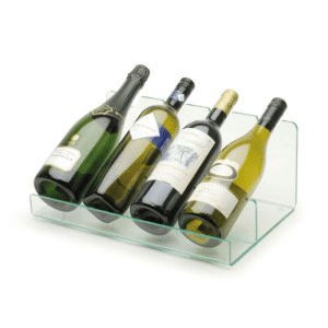 Clear Acrylic Four Bottle Wine Display Rack