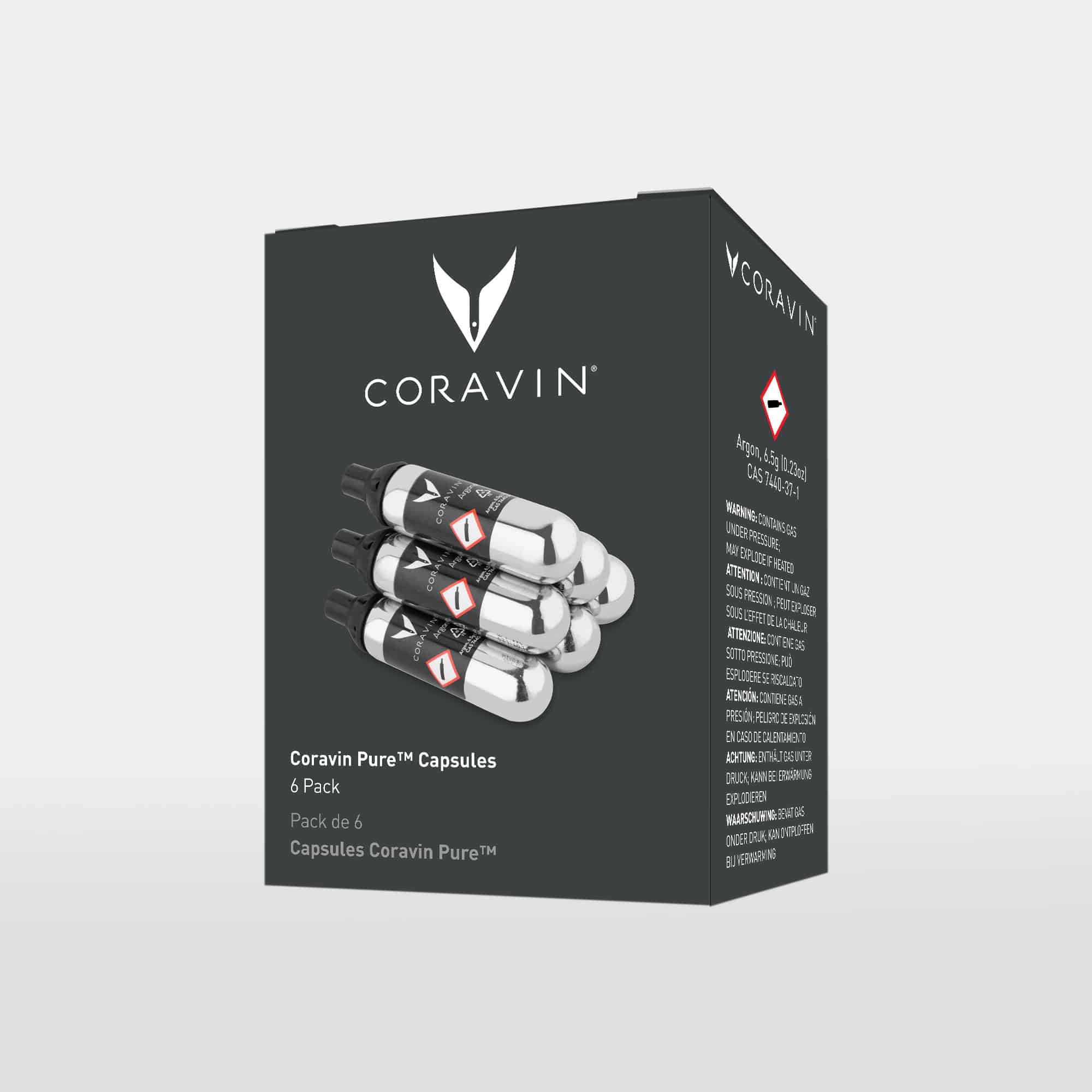 Coravin Pure Argon Gas - 6 Capsules - The Waiter's Friend Company