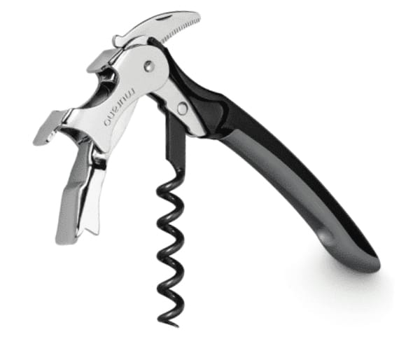 An open Waiters Friend wine corkscrew